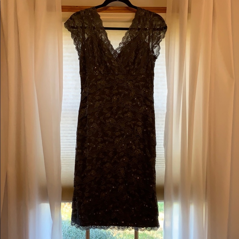 MARINA Gray Sparkle Dress